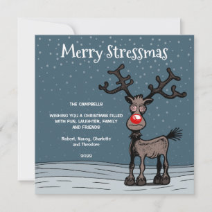 Feliz Estrésmas con tarjeta de Navidad de Rudolph