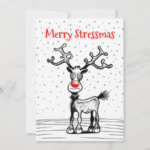 Feliz Estrésmas con tarjeta de Navidad de Rudolph