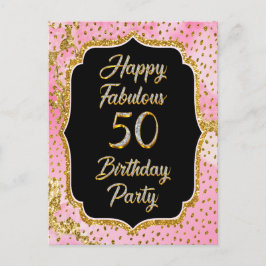 Feliz fabuloso 50.º Fiesta de invitaciones por cum