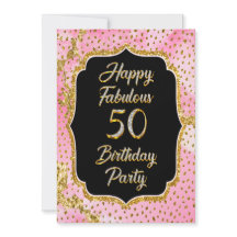 Feliz fabuloso 50.º Fiesta de invitaciones por cum
