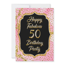 Feliz fabuloso 50.º Fiesta de invitaciones por cum