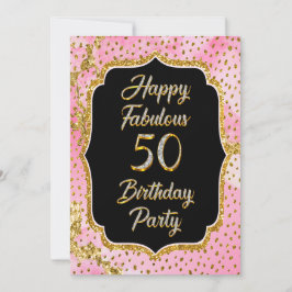 Feliz fabuloso 50.º Fiesta de invitaciones por cum