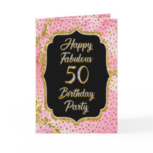 Feliz fabuloso 50.º Fiesta de invitaciones por cum