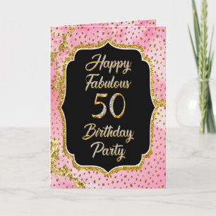 Feliz fabuloso 50.º Fiesta de invitaciones por cum