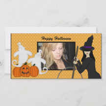 Feliz Fantasma de Halloween y tarjetas de fotos de
