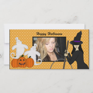 Feliz Fantasma de Halloween y tarjetas de fotos de