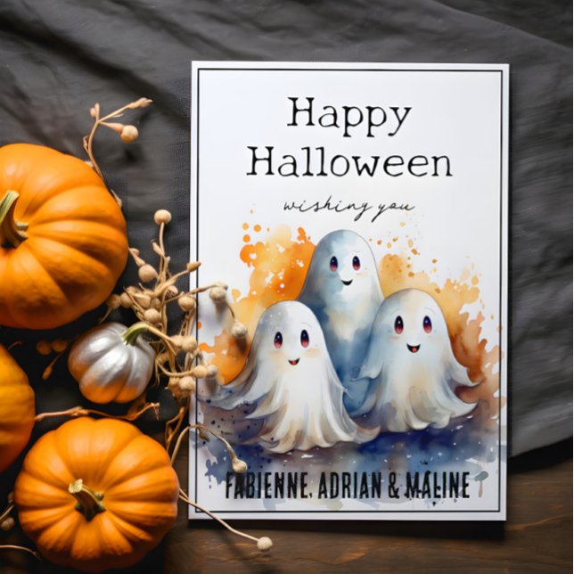 Feliz Fantasma Familia Halloween Tarjeta de saludo (Subido por el creador)