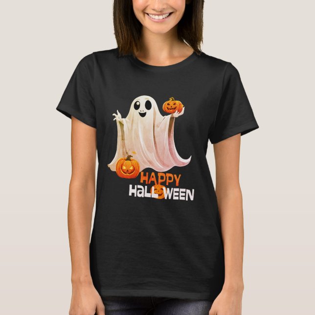 Feliz Fantasma Feliz Camiseta de Halloween (Anverso)