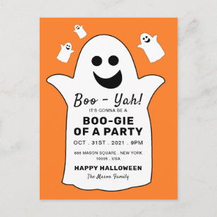 Feliz Fantasma, Invitación de Halloween de Naranja