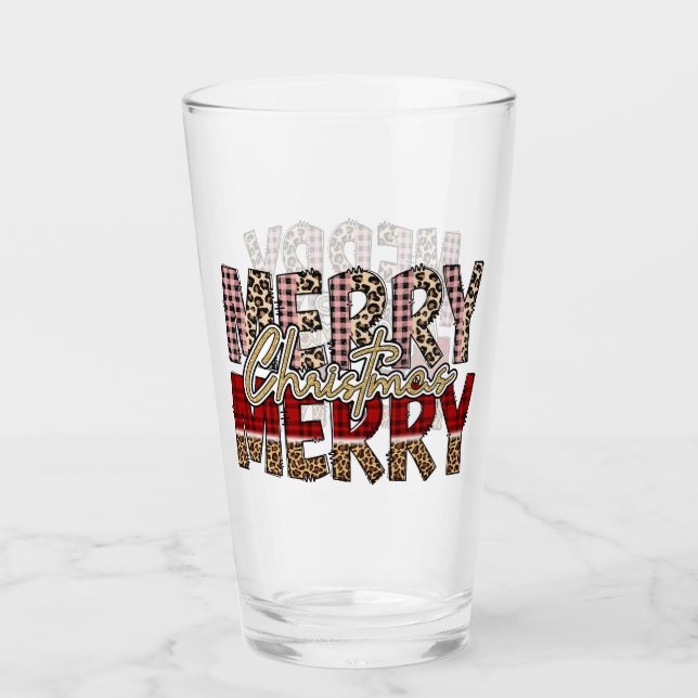 Feliz Feliz Navidad con estampado de leopardo y cu (Anverso)
