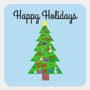 Feliz feriado Árbol de Navidad #1-2 Pegatinas