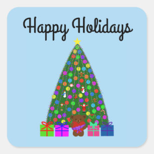 Feliz feriado Árbol de Navidad #3-2 Pegatinas