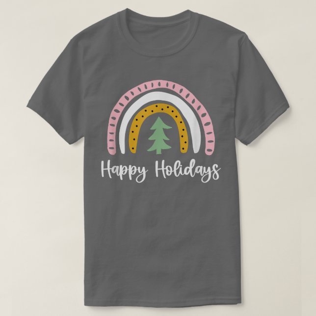Feliz feriado Arco de Navidad Arcoiris Camiseta (Diseño del anverso)