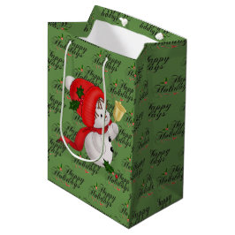 Feliz feriado Bolsa de regalo media de Snowman