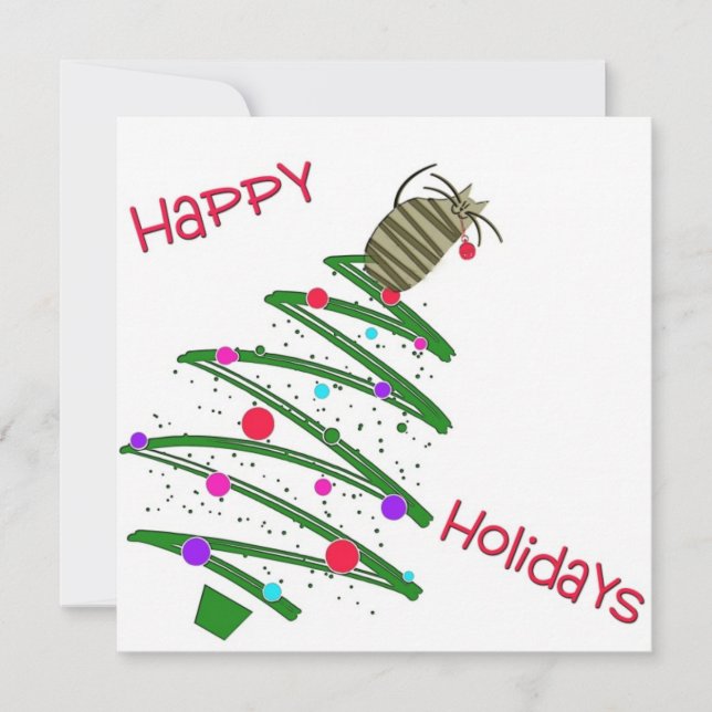 Feliz feriado de gatos tarjeta de saludo de vacaci (Anverso)