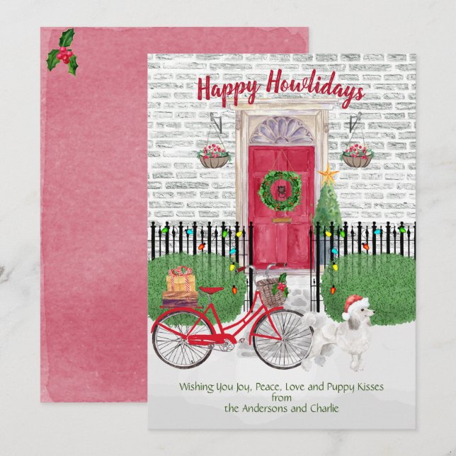 Feliz feriado de la bicicleta de los canapés blanc (Anverso / Reverso)