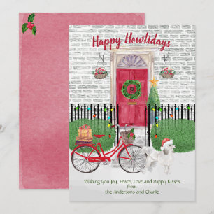 Feliz feriado de la bicicleta de los canapés blanc