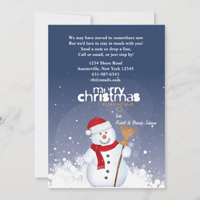 Feliz feriado de Snowman Invitación en movimiento (Anverso)