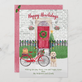Feliz feriado lindo Champaign Cockapoo Bicycle Doo
