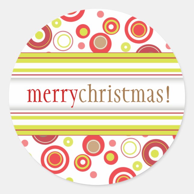 Feliz feriado Polka Dot Sello para sobres Verde Ro (Anverso)