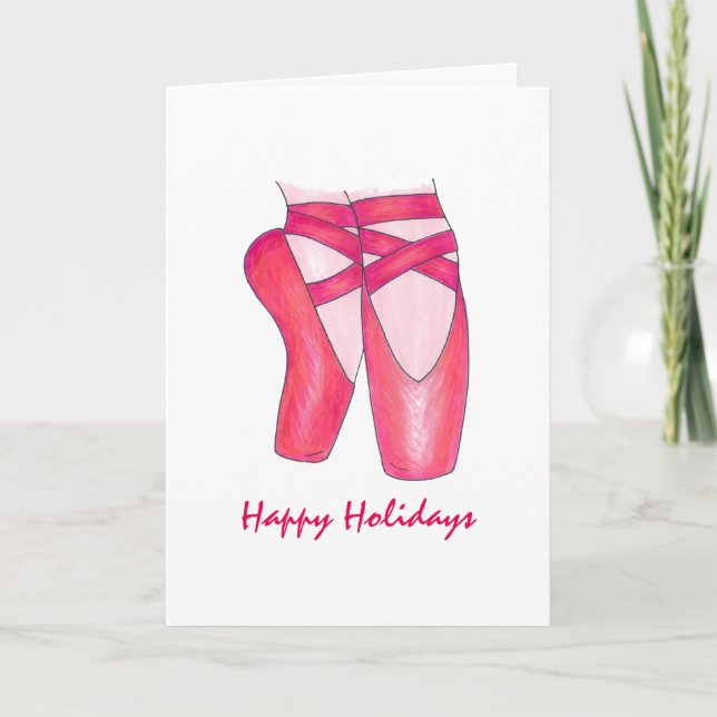 Feliz feriado Tarjeta de ballet de baile favorito  (Anverso)