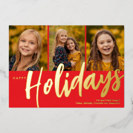 Feliz feriado tres tarjetas de vacaciones de Relie