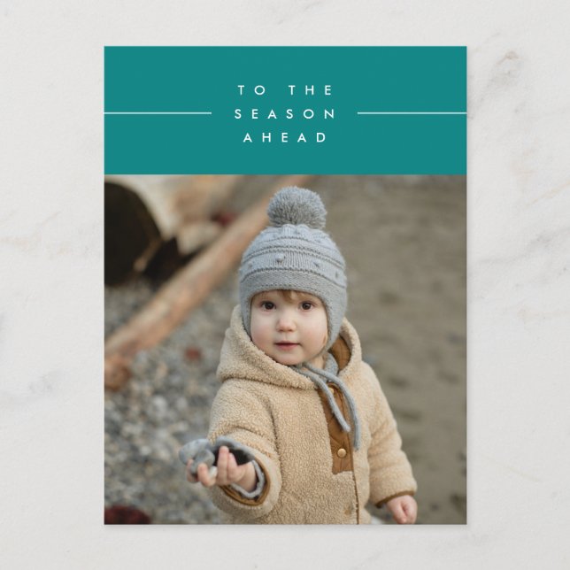 FELIZ FESTIVIDAD Añada su postal fotográfica famil (Anverso)