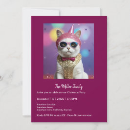 Feliz fiesta de Año Nuevo - Gato disfrazado