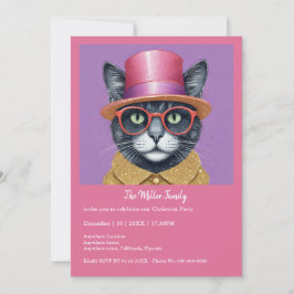 Feliz fiesta de Año Nuevo - Gato disfrazado