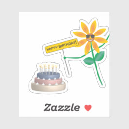 Feliz fiesta de pegatinas de cumpleaños