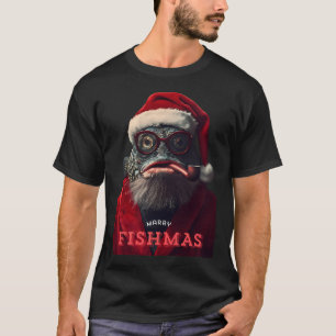 Feliz Fishmas Suéter Divertido De Navidad Camiseta