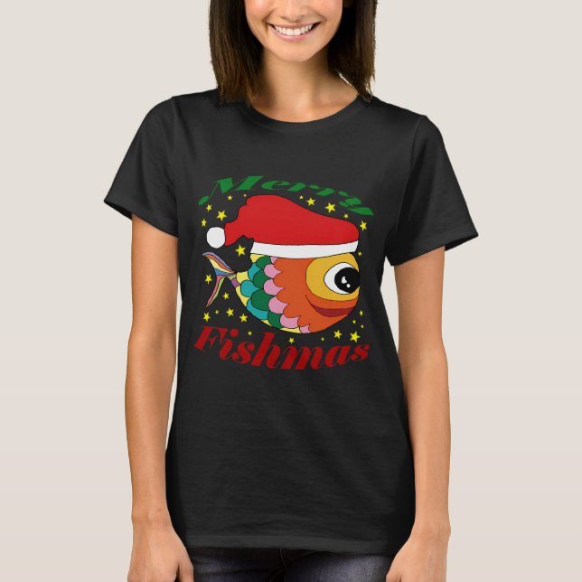 Feliz Fishmas Suéter Feo De Navidad Divertida Pesc (Anverso)