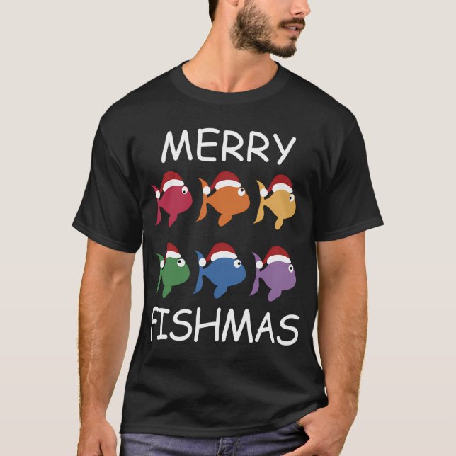 Feliz Fishmas Suéter Feo De Navidad Divertida Pesc (Anverso)