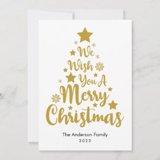 Feliz Forma De Árbol De Navidad En Tarjeta De Navi