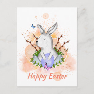 Feliz foto de Pascua con la tarjeta de Pascua