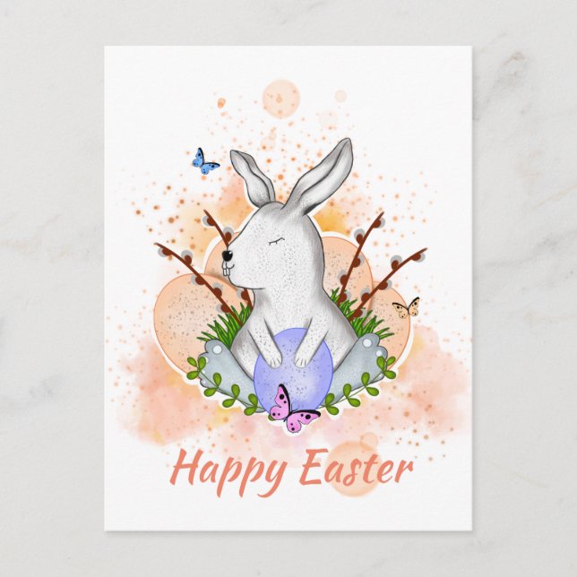 Feliz foto de Pascua con la tarjeta de Pascua (Anverso)