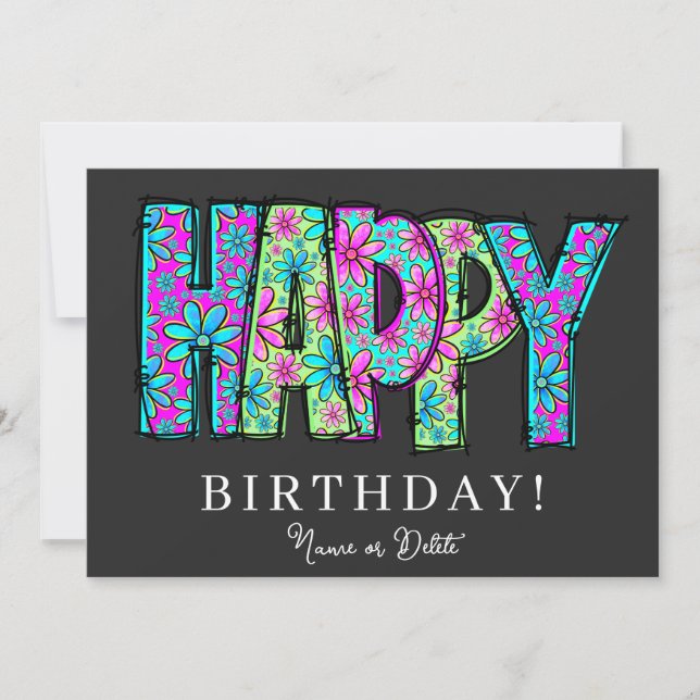 * FELIZ FOTO NOMBRE DE la tarjeta de cumpleaños Pe (Anverso)