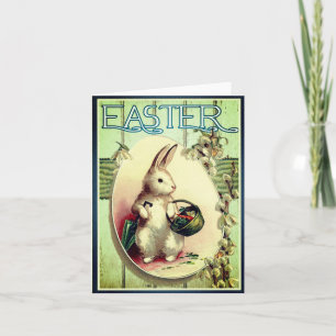 Felíz foto vintage de Pascua con Tarjeta de Pascua