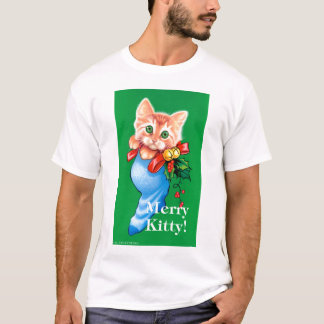 ¡Feliz gatito! Camiseta blanca