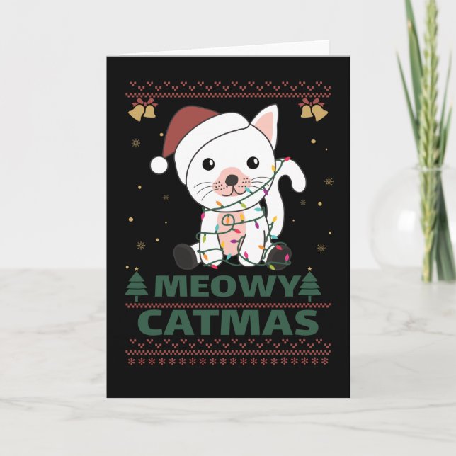 Feliz Gatnavidad Tarjeta divertida de Navidad con  (Anverso)