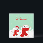 Feliz Gato con Snowman | Tarjeta plana de Navidade<br><div class="desc">Feliz Gato con Snowman - una linda tarjeta plana para Navidades. Puede cambiar el texto haciendo clic en el botón "Personalizar". Dependiendo de su demanda,  puede usar esta tarjeta digitalmente,  imprimirla o ambos métodos. ¡Que tengas un día encantador,  amigo mío!</div>