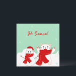Feliz Gato con Snowman | Tarjeta plana de Navidade<br><div class="desc">Feliz Gato con Snowman - una linda tarjeta plana para Navidades. Puede cambiar el texto haciendo clic en el botón "Personalizar". Dependiendo de su demanda,  puede usar esta tarjeta digitalmente,  imprimirla o ambos métodos. ¡Que tengas un día encantador,  amigo mío!</div>
