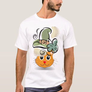 Felíz gato de camiseta del Día de San Patricio