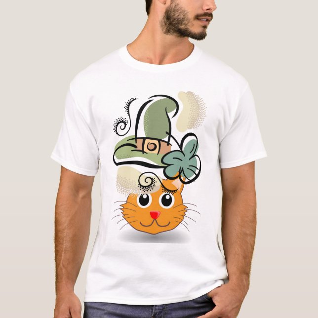 Felíz gato de camiseta del Día de San Patricio (Anverso)