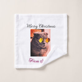 Feliz gato de Navidad perro mascota foto de amor a