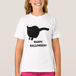 Feliz gato negro de Halloween con Camisetas de los