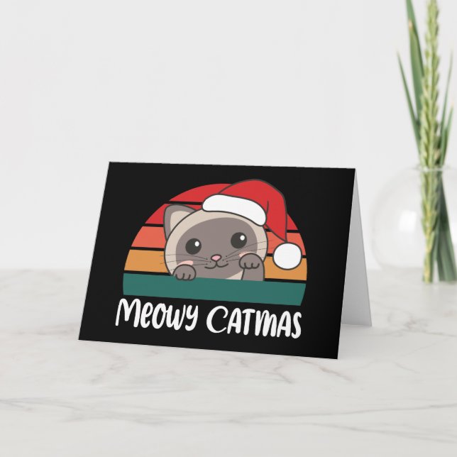 Feliz Gatonavidad Tarjeta divertida de Navidad con (Anverso)