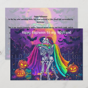 🌈🎃Feliz Gayoween tarjeta para novio