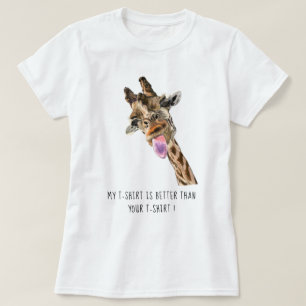 Feliz Giraffe Tonga fuera graciosa camiseta - Tu t