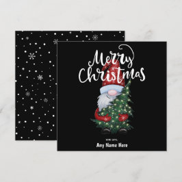 Feliz Gnome de Navidad con árbol de Navidad Purpur
